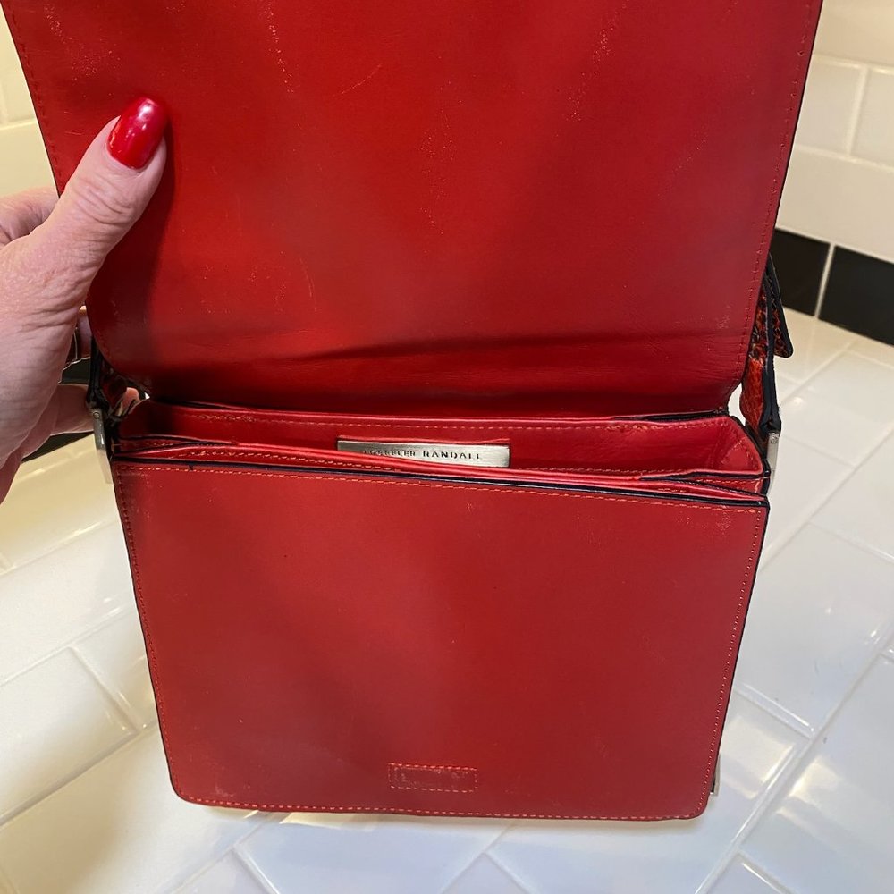 Loeffler Randall Orange Python Crossbody Handbag - image 3